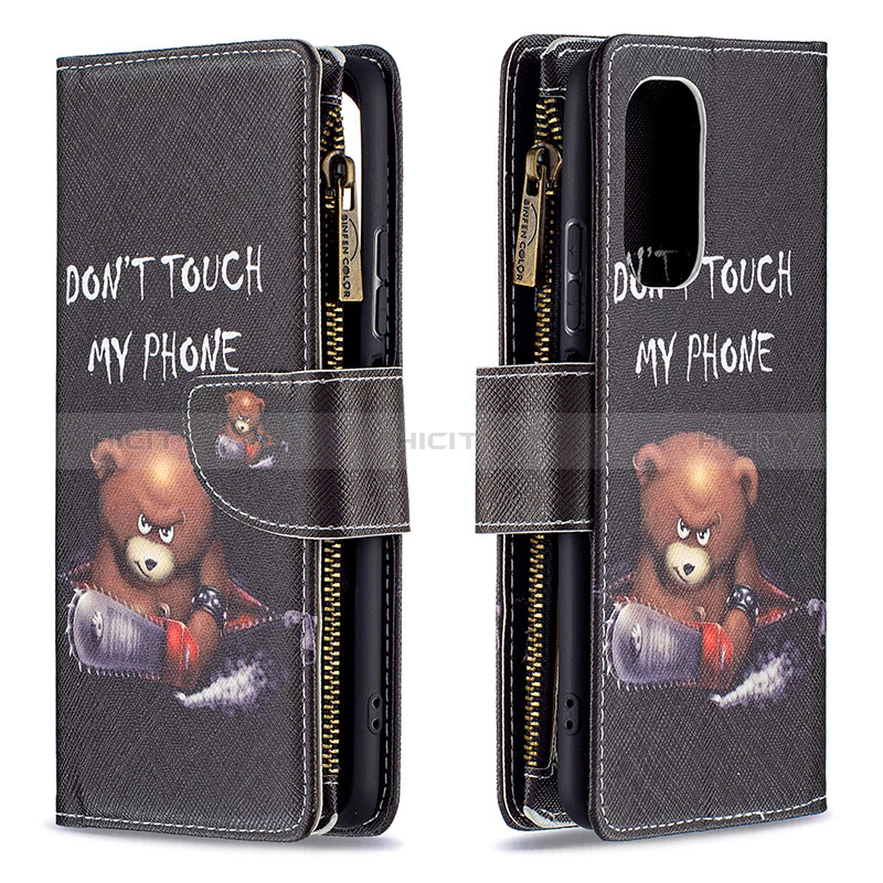 Funda de Cuero Cartera con Soporte Patron de Moda Carcasa B04F para Xiaomi Redmi K40 Pro 5G