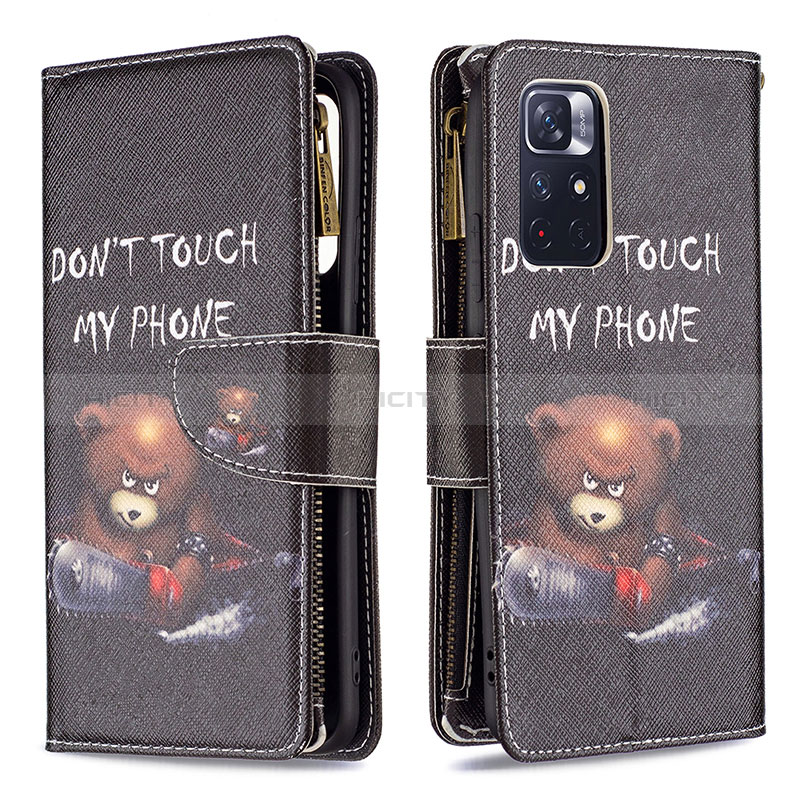 Funda de Cuero Cartera con Soporte Patron de Moda Carcasa B04F para Xiaomi Redmi Note 11 5G