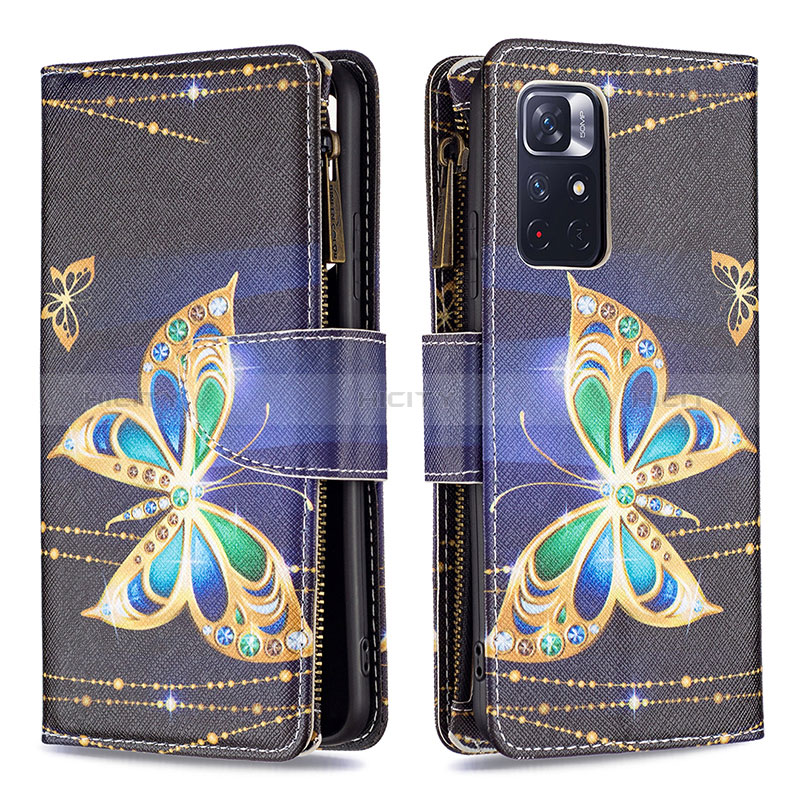 Funda de Cuero Cartera con Soporte Patron de Moda Carcasa B04F para Xiaomi Redmi Note 11 5G