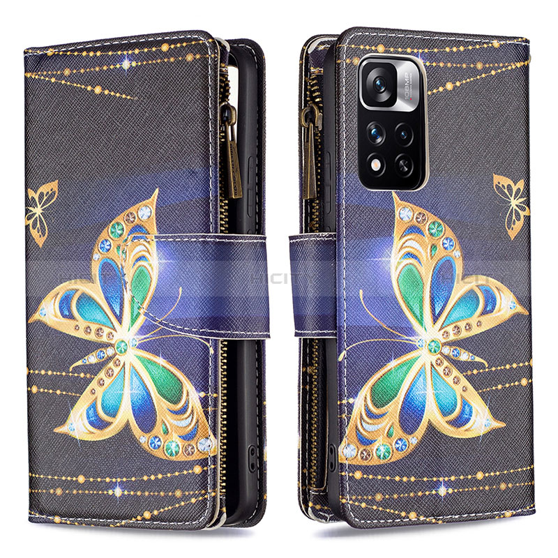 Funda de Cuero Cartera con Soporte Patron de Moda Carcasa B04F para Xiaomi Redmi Note 11 Pro+ Plus 5G