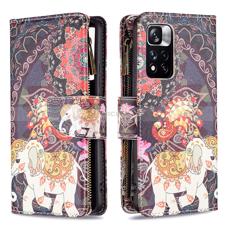 Funda de Cuero Cartera con Soporte Patron de Moda Carcasa B04F para Xiaomi Redmi Note 11 Pro+ Plus 5G