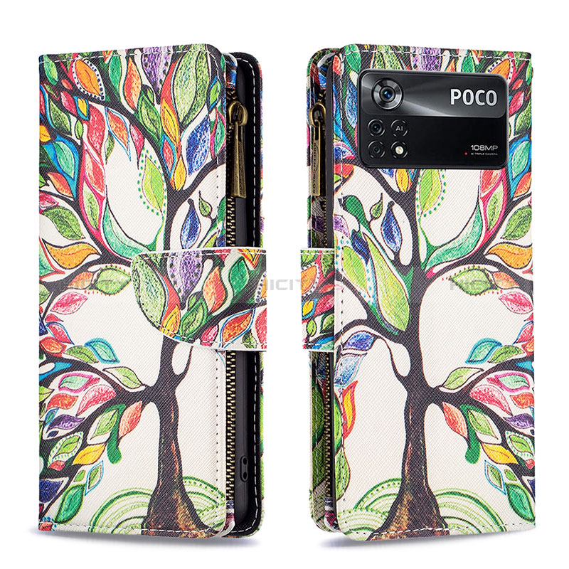 Funda de Cuero Cartera con Soporte Patron de Moda Carcasa B04F para Xiaomi Redmi Note 11E Pro 5G