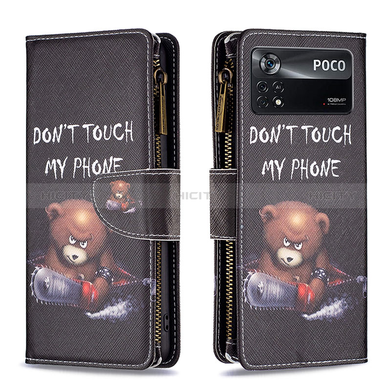 Funda de Cuero Cartera con Soporte Patron de Moda Carcasa B04F para Xiaomi Redmi Note 11E Pro 5G