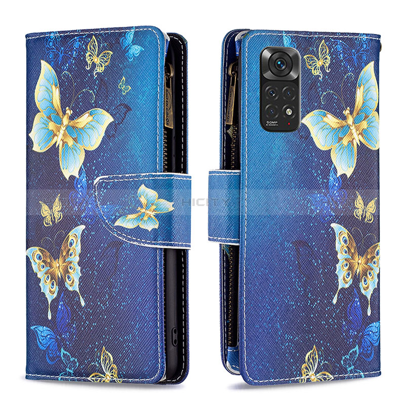 Funda de Cuero Cartera con Soporte Patron de Moda Carcasa B04F para Xiaomi Redmi Note 11S 4G