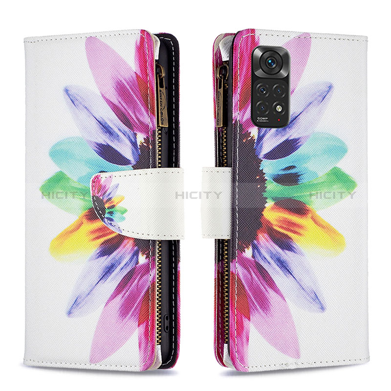 Funda de Cuero Cartera con Soporte Patron de Moda Carcasa B04F para Xiaomi Redmi Note 11S 4G