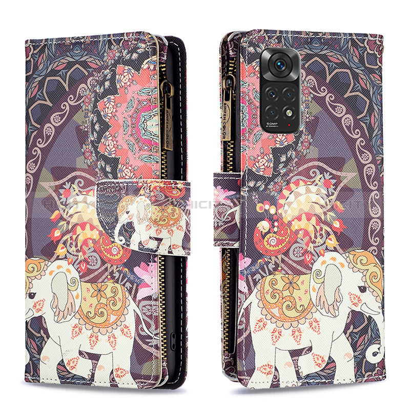 Funda de Cuero Cartera con Soporte Patron de Moda Carcasa B04F para Xiaomi Redmi Note 11S 4G