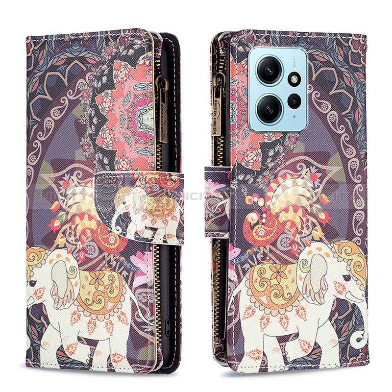 Funda de Cuero Cartera con Soporte Patron de Moda Carcasa B04F para Xiaomi Redmi Note 12 4G