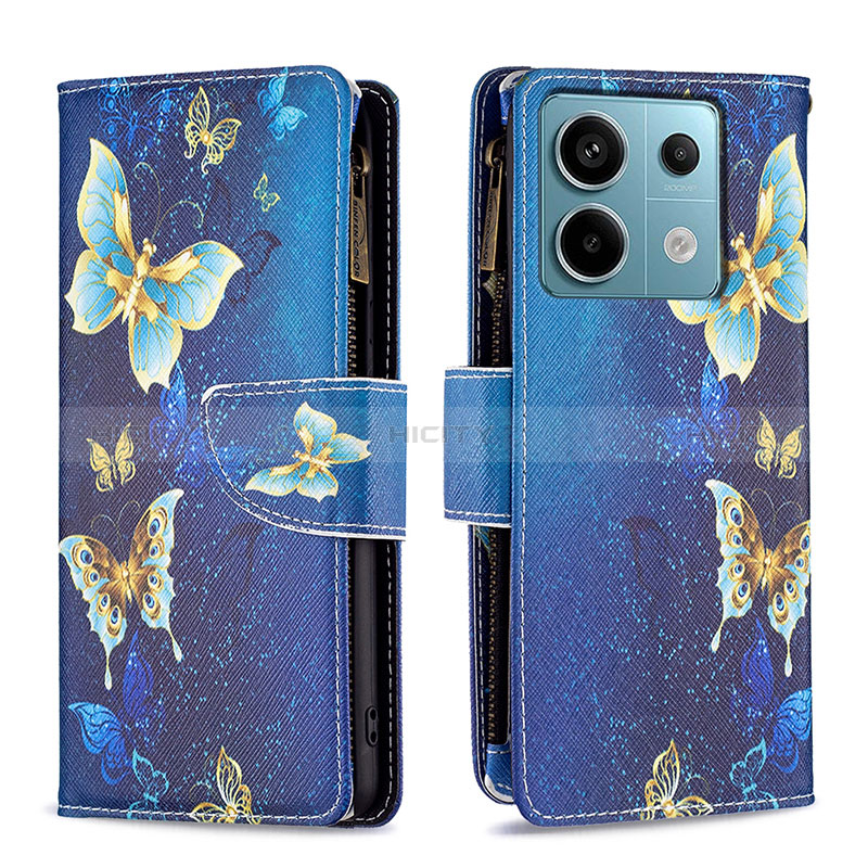 Funda de Cuero Cartera con Soporte Patron de Moda Carcasa B04F para Xiaomi Redmi Note 13 Pro 5G