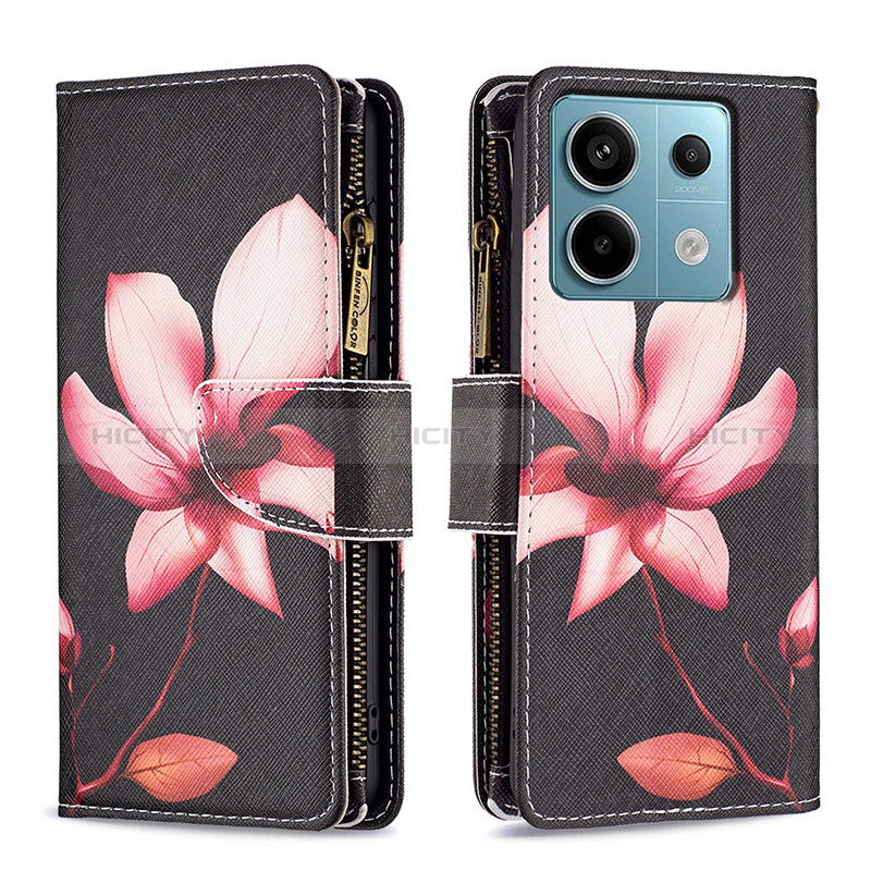 Funda de Cuero Cartera con Soporte Patron de Moda Carcasa B04F para Xiaomi Redmi Note 13 Pro 5G