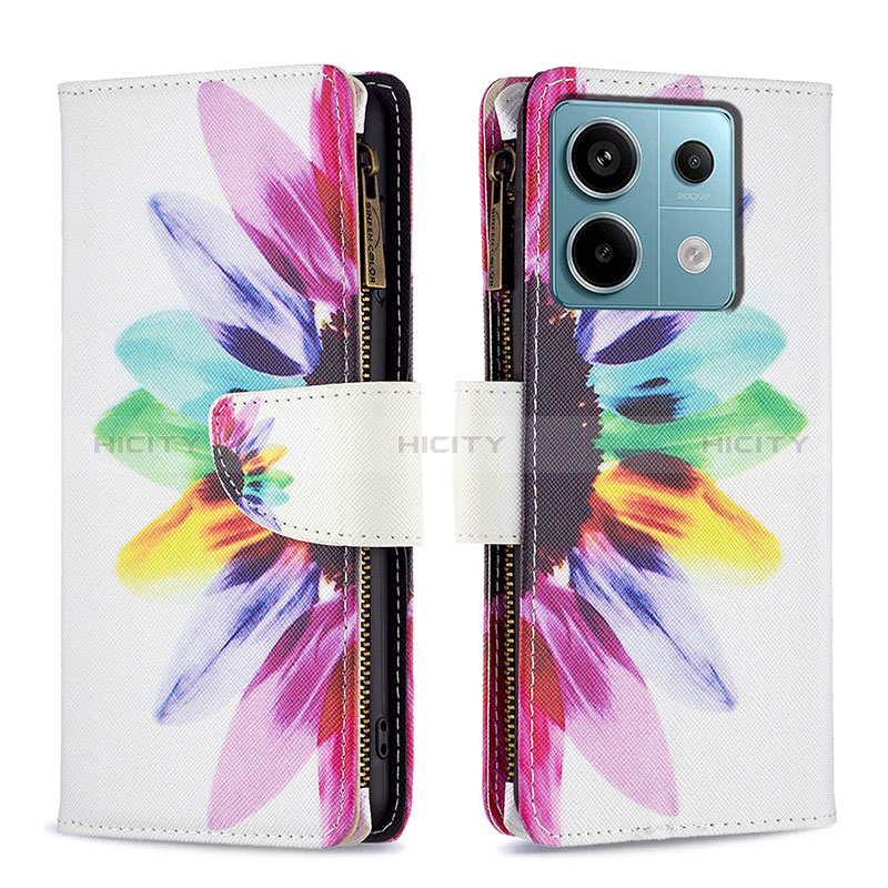 Funda de Cuero Cartera con Soporte Patron de Moda Carcasa B04F para Xiaomi Redmi Note 13 Pro 5G