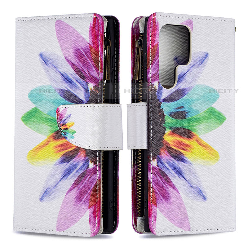 Funda de Cuero Cartera con Soporte Patron de Moda Carcasa B05F para Samsung Galaxy S21 Ultra 5G Vistoso