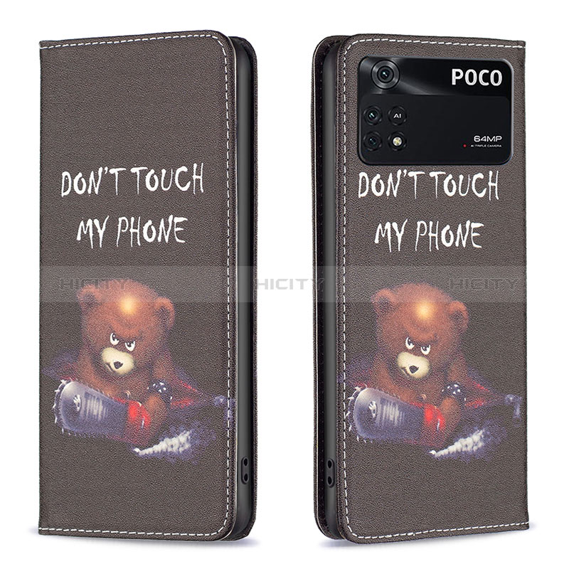 Funda de Cuero Cartera con Soporte Patron de Moda Carcasa B05F para Xiaomi Poco M4 Pro 4G