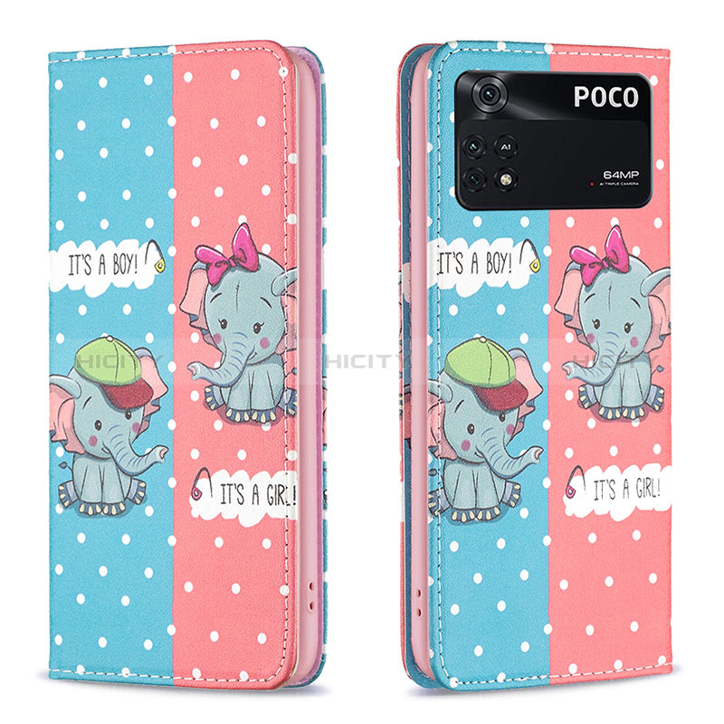 Funda de Cuero Cartera con Soporte Patron de Moda Carcasa B05F para Xiaomi Poco M4 Pro 4G