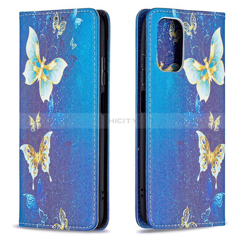 Funda de Cuero Cartera con Soporte Patron de Moda Carcasa B05F para Xiaomi Poco M5S Azul