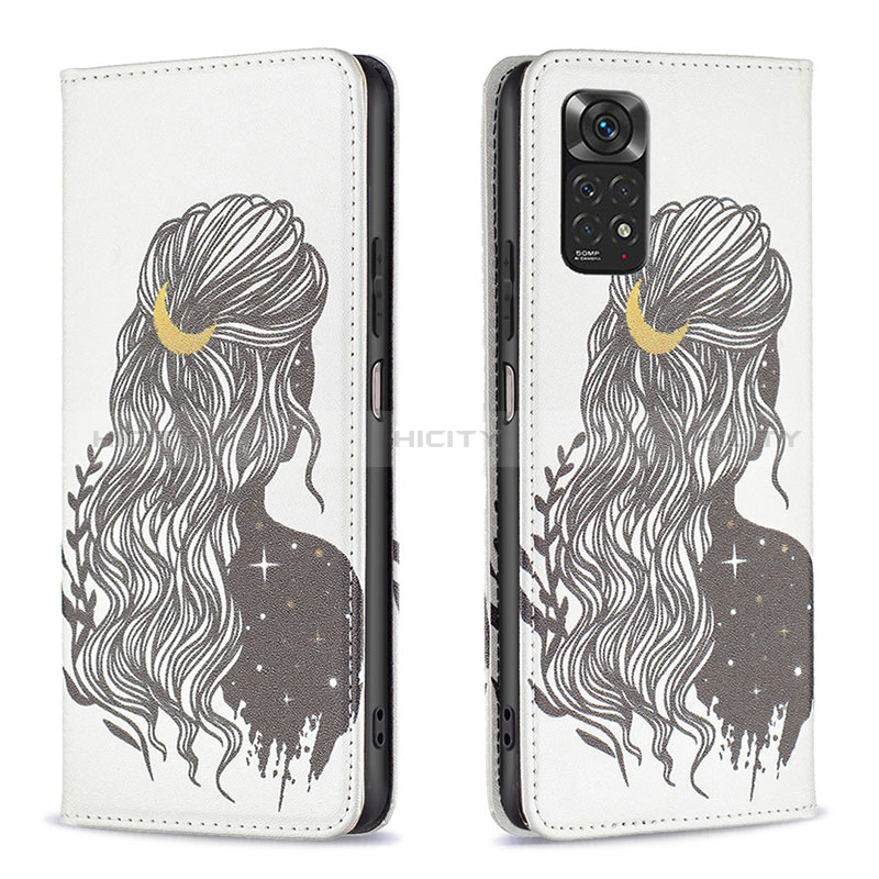 Funda de Cuero Cartera con Soporte Patron de Moda Carcasa B05F para Xiaomi Redmi Note 11S 4G Negro