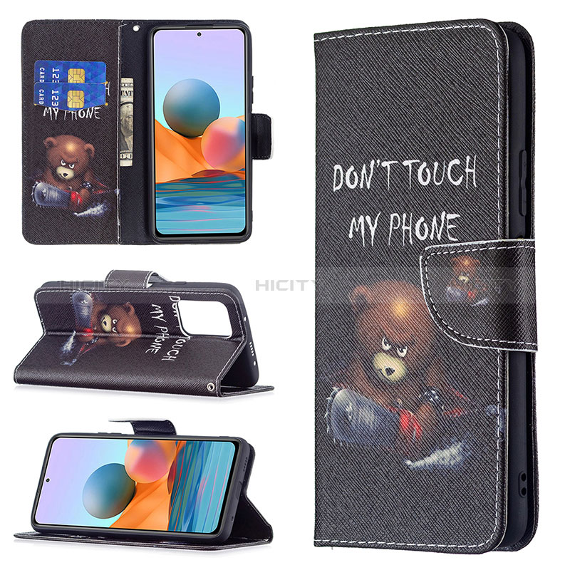 Funda de Cuero Cartera con Soporte Patron de Moda Carcasa BF4 para Xiaomi Redmi Note 10 Pro 4G