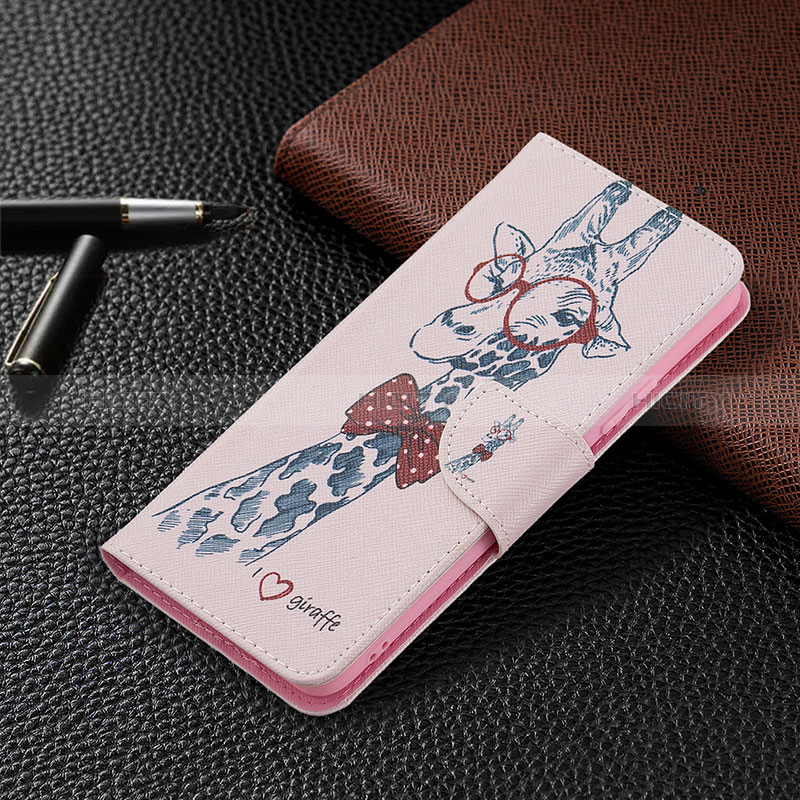 Funda de Cuero Cartera con Soporte Patron de Moda Carcasa BF4 para Xiaomi Redmi Note 10 Pro 4G Rosa