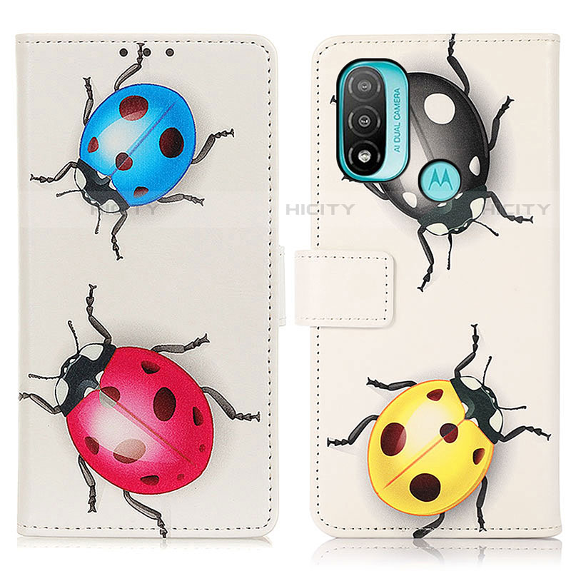 Funda de Cuero Cartera con Soporte Patron de Moda Carcasa D02Y para Motorola Moto E20 Multicolor