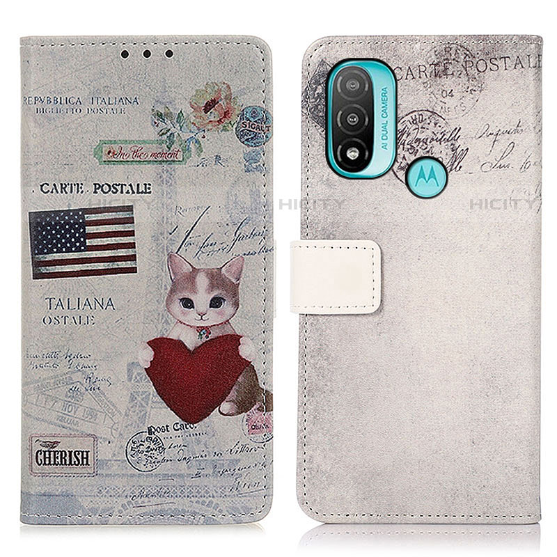 Funda de Cuero Cartera con Soporte Patron de Moda Carcasa D02Y para Motorola Moto E40