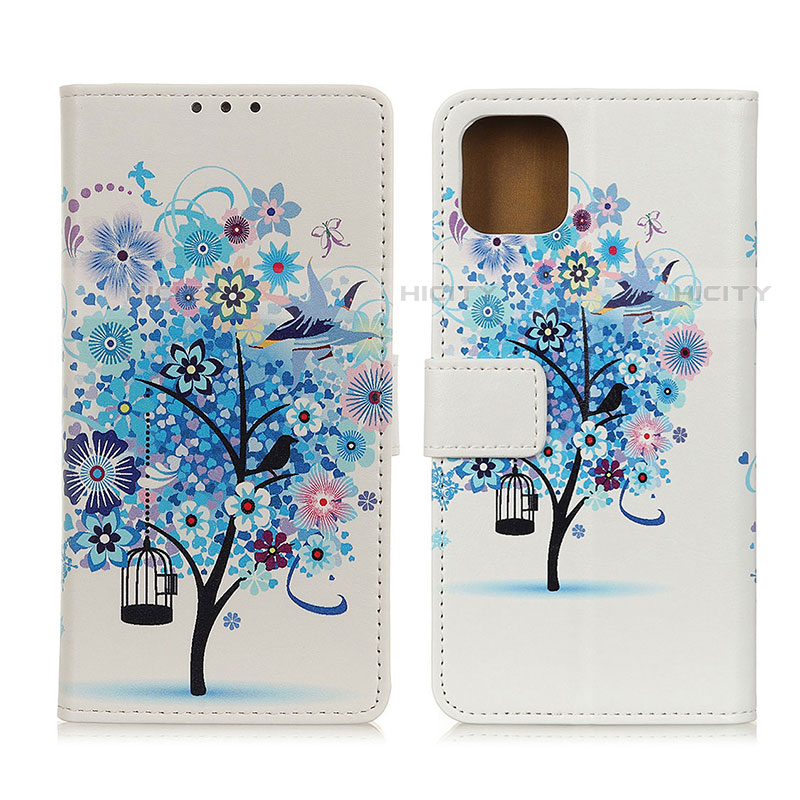 Funda de Cuero Cartera con Soporte Patron de Moda Carcasa D02Y para Motorola Moto Edge S 5G Azul