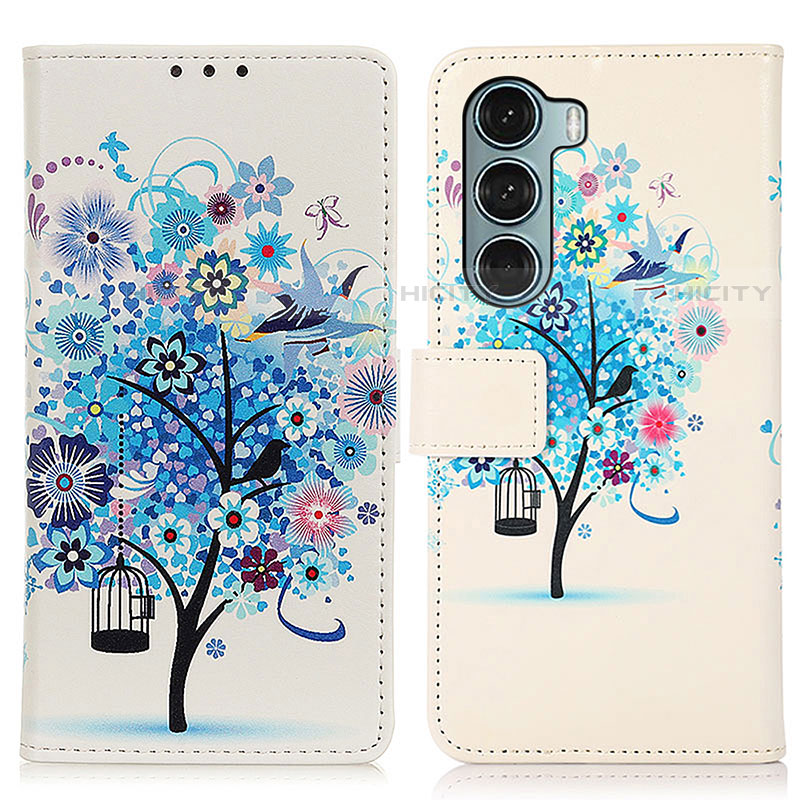 Funda de Cuero Cartera con Soporte Patron de Moda Carcasa D02Y para Motorola Moto Edge S30 5G Azul