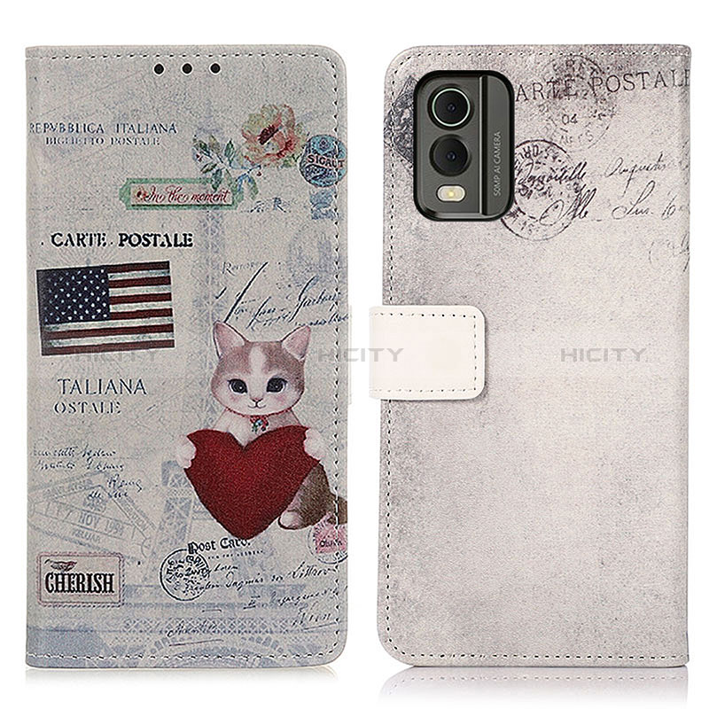 Funda de Cuero Cartera con Soporte Patron de Moda Carcasa D02Y para Nokia C210