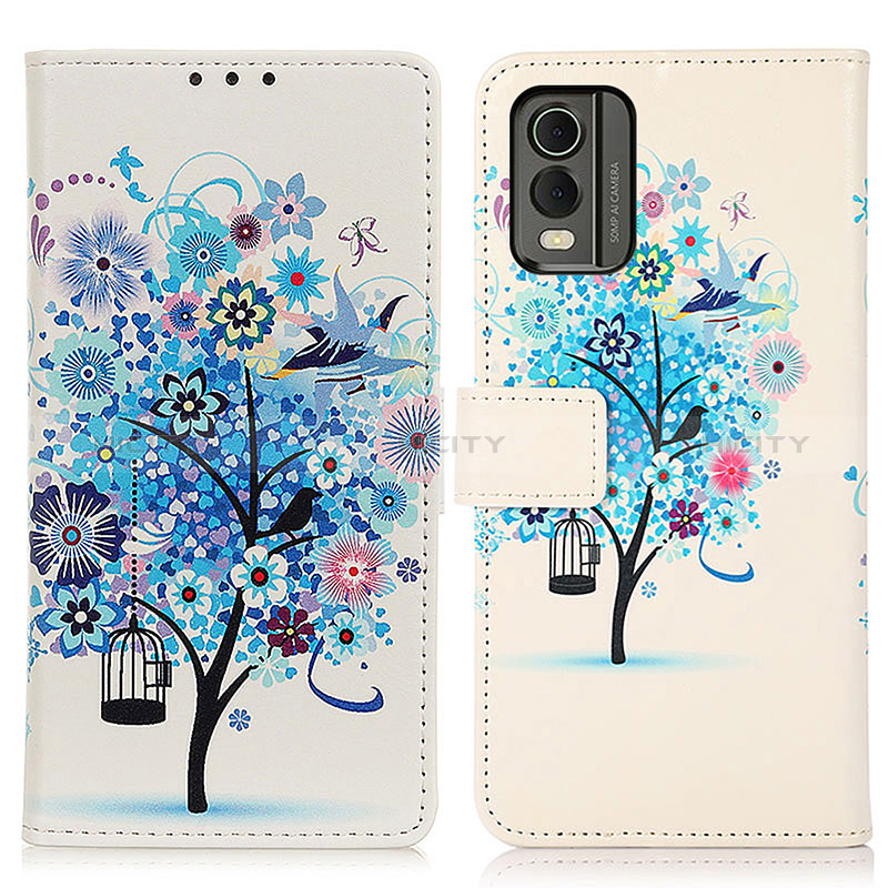 Funda de Cuero Cartera con Soporte Patron de Moda Carcasa D02Y para Nokia C210 Azul