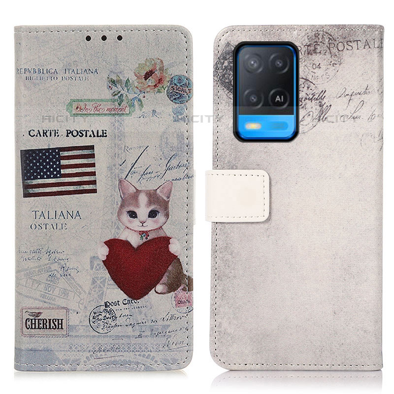 Funda de Cuero Cartera con Soporte Patron de Moda Carcasa D02Y para Oppo A54 4G