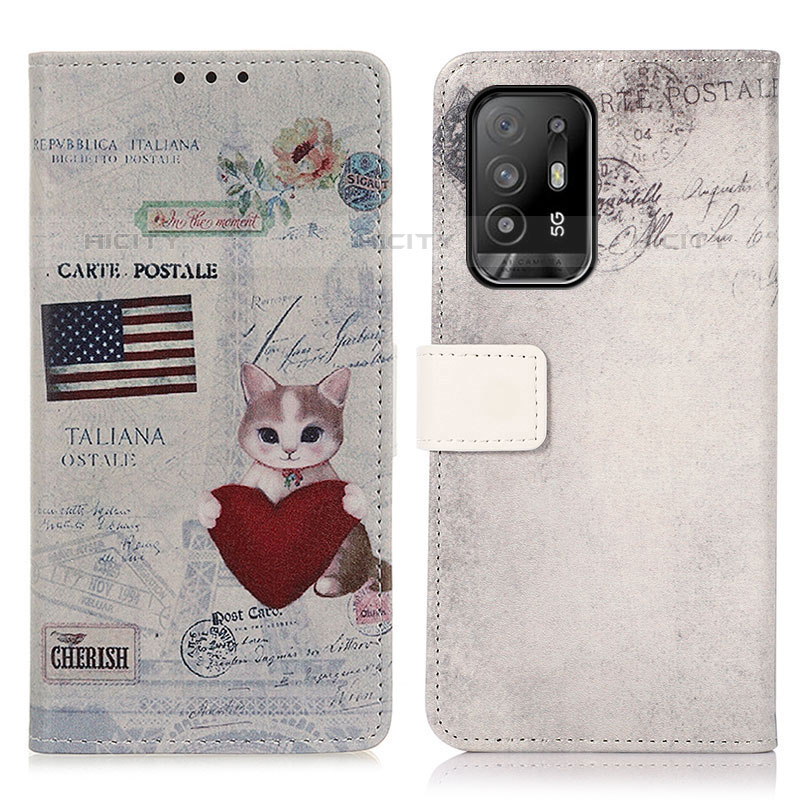 Funda de Cuero Cartera con Soporte Patron de Moda Carcasa D02Y para Oppo A95 5G