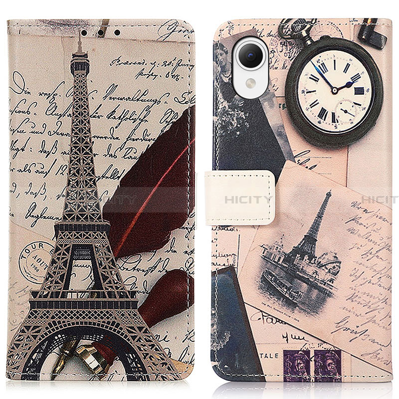 Funda de Cuero Cartera con Soporte Patron de Moda Carcasa D02Y para Samsung Galaxy A23 5G SC-56C Gris