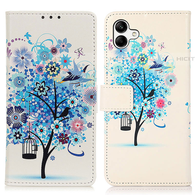 Funda de Cuero Cartera con Soporte Patron de Moda Carcasa D02Y para Samsung Galaxy F04 Azul