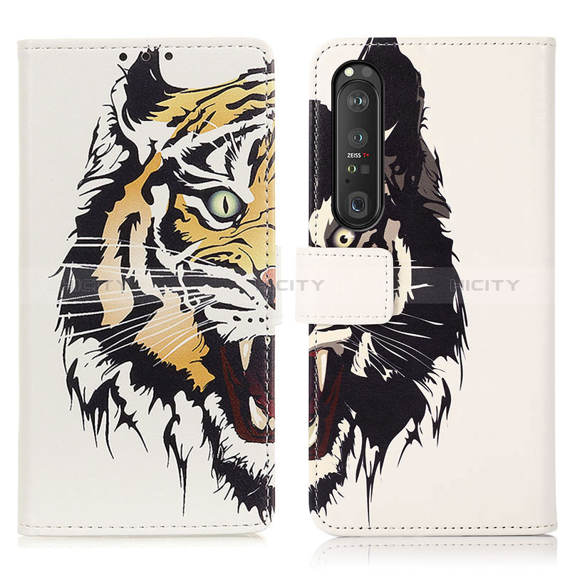 Funda de Cuero Cartera con Soporte Patron de Moda Carcasa D02Y para Sony Xperia 1 III