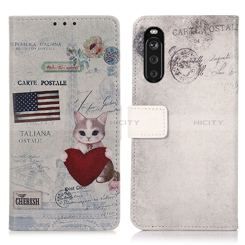 Funda de Cuero Cartera con Soporte Patron de Moda Carcasa D02Y para Sony Xperia 10 III Lite