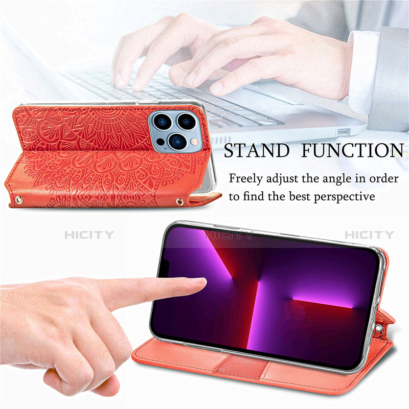 Funda de Cuero Cartera con Soporte Patron de Moda Carcasa H01 para Apple iPhone 13 Pro