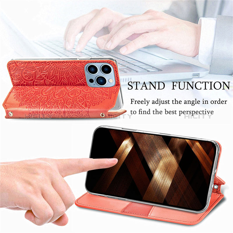 Funda de Cuero Cartera con Soporte Patron de Moda Carcasa H01 para Apple iPhone 14 Pro