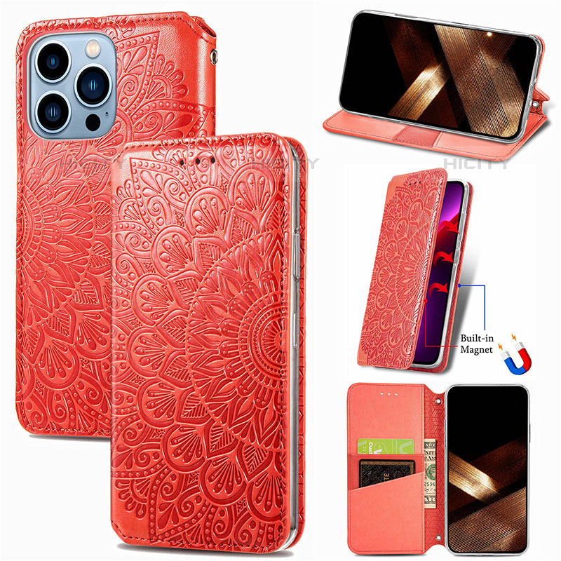 Funda de Cuero Cartera con Soporte Patron de Moda Carcasa H01 para Apple iPhone 16 Pro