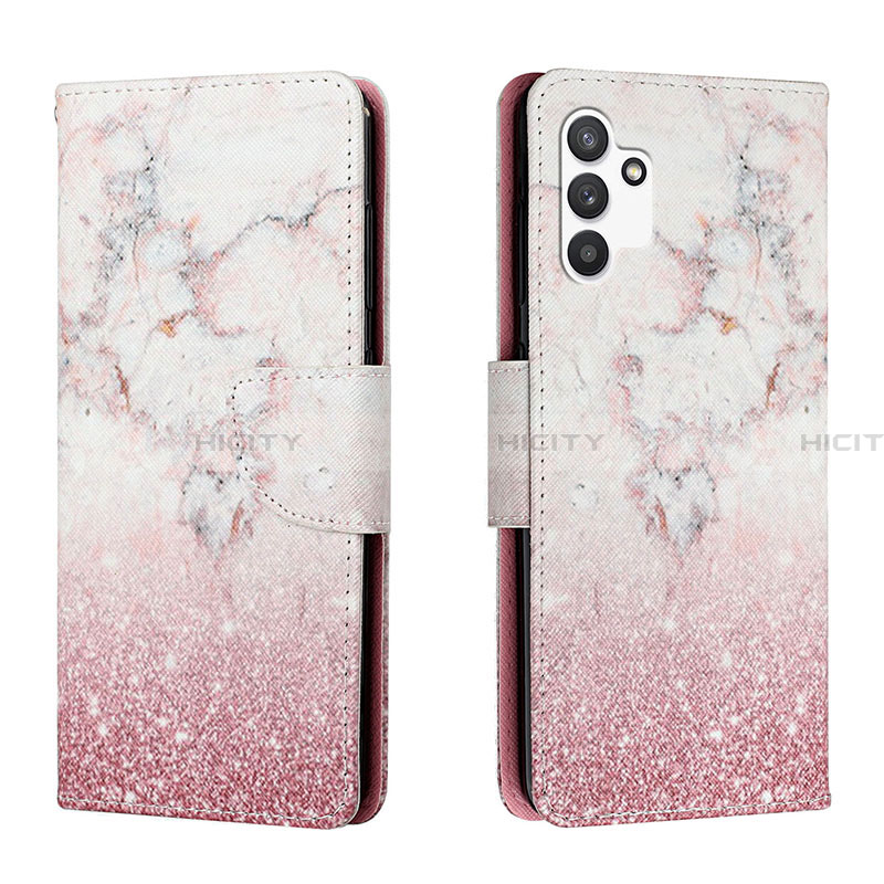 Funda de Cuero Cartera con Soporte Patron de Moda Carcasa H01X para Samsung Galaxy A13 4G Rosa