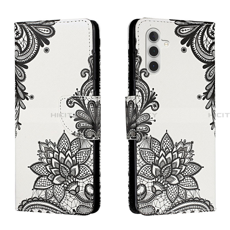 Funda de Cuero Cartera con Soporte Patron de Moda Carcasa H01X para Samsung Galaxy A13 5G Gris Oscuro