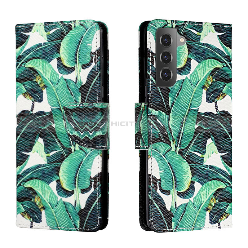 Funda de Cuero Cartera con Soporte Patron de Moda Carcasa H01X para Samsung Galaxy S23 Plus 5G Verde