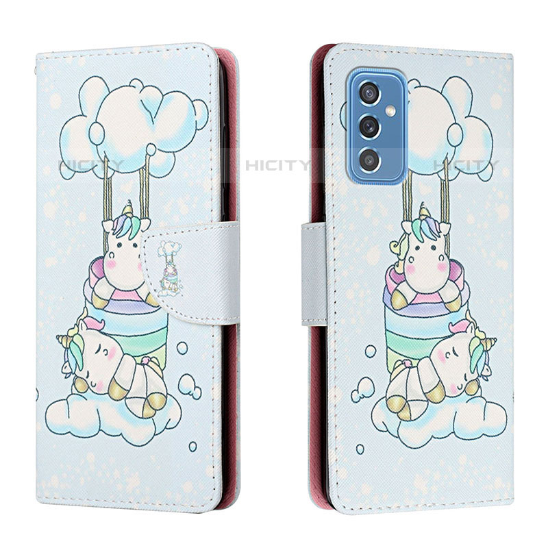 Funda de Cuero Cartera con Soporte Patron de Moda Carcasa H02X para Samsung Galaxy M52 5G