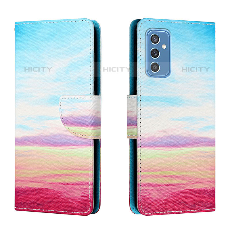 Funda de Cuero Cartera con Soporte Patron de Moda Carcasa H02X para Samsung Galaxy M52 5G Vistoso