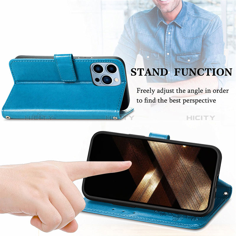 Funda de Cuero Cartera con Soporte Patron de Moda Carcasa H03 para Apple iPhone 14 Pro