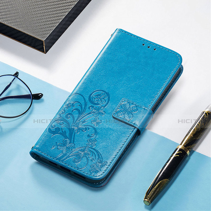 Funda de Cuero Cartera con Soporte Patron de Moda Carcasa H04 para Apple iPhone 13 Pro Max Azul