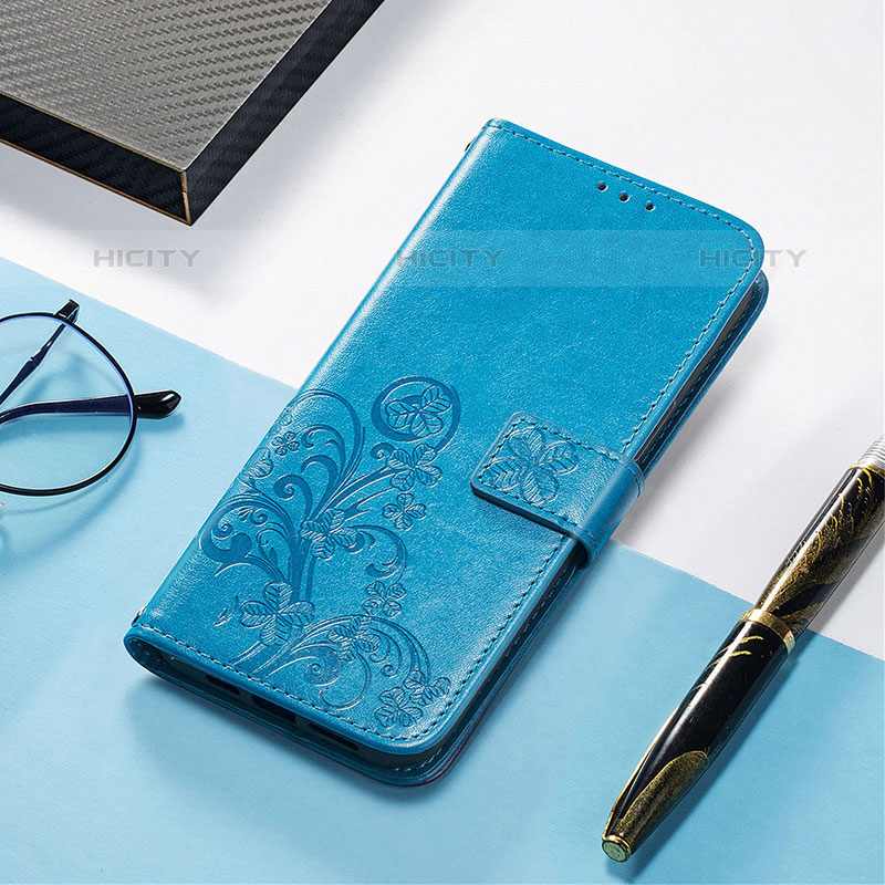 Funda de Cuero Cartera con Soporte Patron de Moda Carcasa H04 para Apple iPhone 15 Pro Max Azul