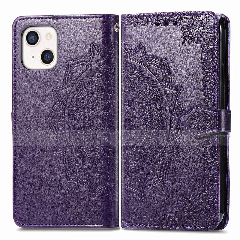 Funda de Cuero Cartera con Soporte Patron de Moda Carcasa H05 para Apple iPhone 13