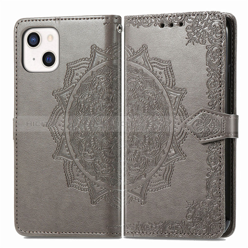 Funda de Cuero Cartera con Soporte Patron de Moda Carcasa H05 para Apple iPhone 15