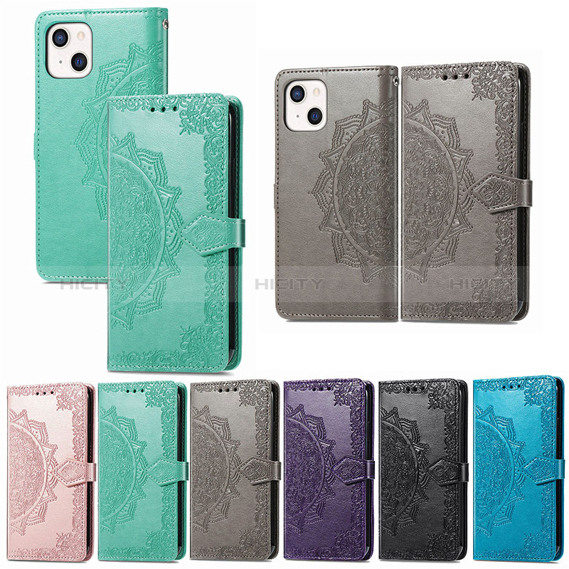 Funda de Cuero Cartera con Soporte Patron de Moda Carcasa H05 para Apple iPhone 15