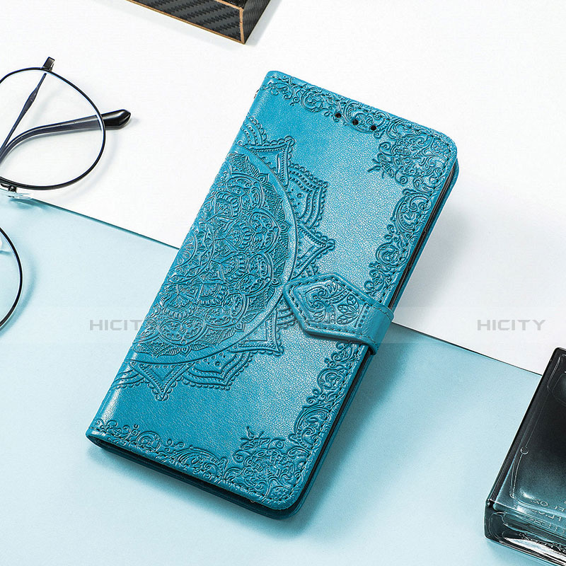 Funda de Cuero Cartera con Soporte Patron de Moda Carcasa H06 para Apple iPhone 13 Azul