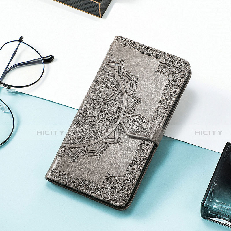 Funda de Cuero Cartera con Soporte Patron de Moda Carcasa H06 para Apple iPhone 13 Gris