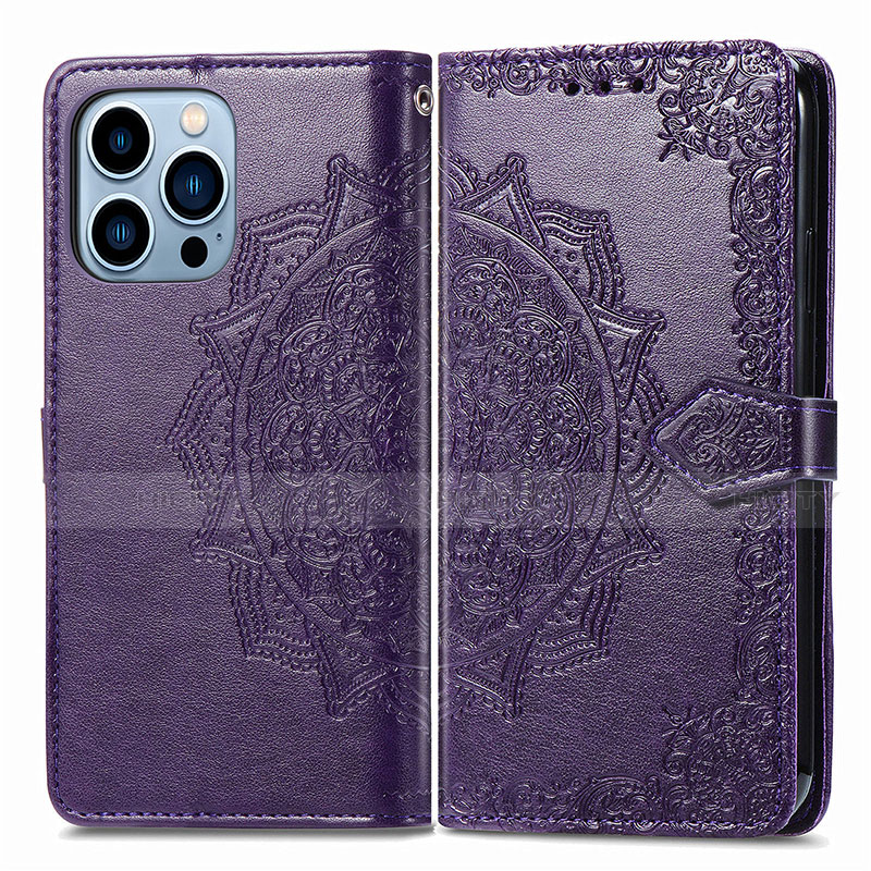 Funda de Cuero Cartera con Soporte Patron de Moda Carcasa H06 para Apple iPhone 13 Pro